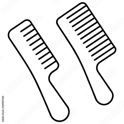 Comb outline vector, a modern comb icon art design, black vector of a comb, simple comb art, a comb isolated