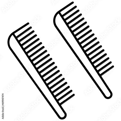 Comb outline vector, a modern comb icon art design, black vector of a comb, simple comb art, a comb isolated