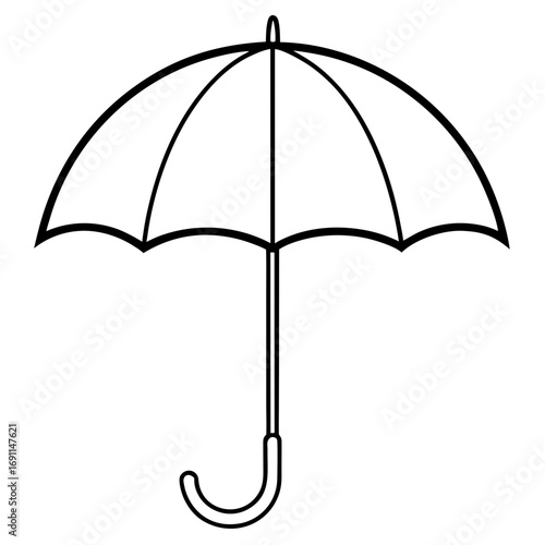 Umbrella outline vector, a modern umbrella icon art design, black vector of an umbrella, simple umbrella art, an umbrella isolated
