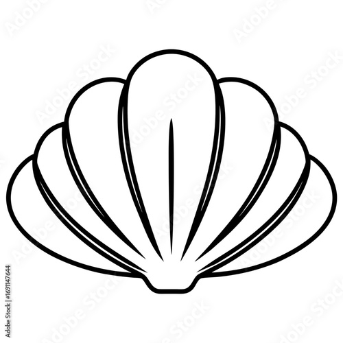 Shell outline vector, a modern sea shell icon art design, black vector of a sea shell, simple shell art, a shell isolated