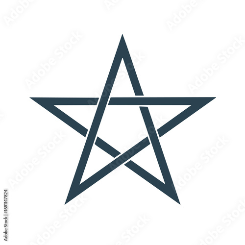 Intertwined pentagram symbol dark blue star occult