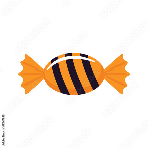 Orange and black striped wrapped candy sweet treat