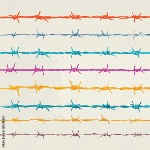 barbed wire vector set