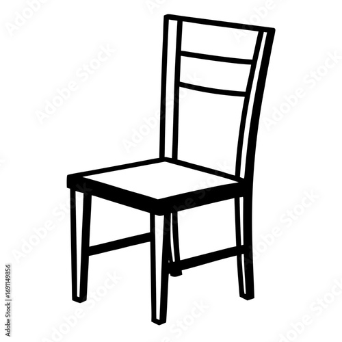 Wooden chair outline vector, a modern wooden chair icon art design, black vector of a wooden chair, simple wooden chair art, a wooden chair isolated