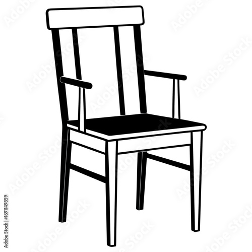 Wooden chair outline vector, a modern wooden chair icon art design, black vector of a wooden chair, simple wooden chair art, a wooden chair isolated
