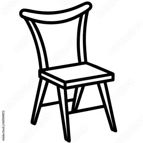 Wooden chair outline vector, a modern wooden chair icon art design, black vector of a wooden chair, simple wooden chair art, a wooden chair isolated