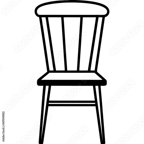 Wooden chair outline vector, a modern wooden chair icon art design, black vector of a wooden chair, simple wooden chair art, a wooden chair isolated