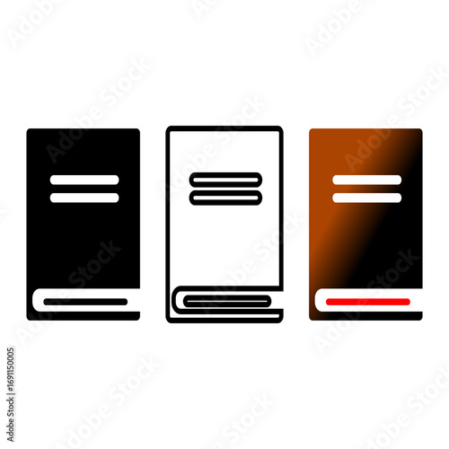 The Trio of Knowledge: Three distinct book icons stand side by side, a testament to the enduring power of books, symbolising education, reading, and the pursuit of knowledge.