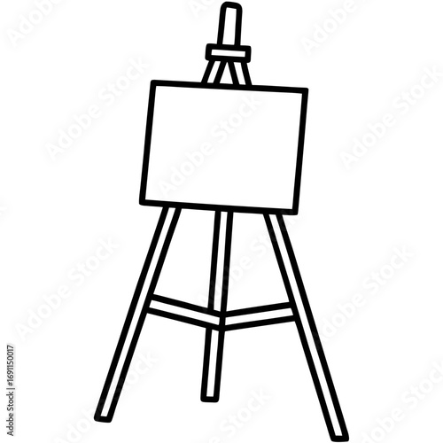Wooden easels outline vector, a modern wooden easel icon art design, black vector of a wooden easel, simple wooden easel art, a wooden easel isolated