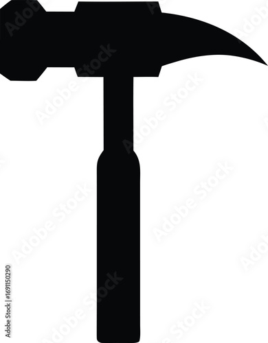 Hammer Silhouette Vector - Tool Icon in Black Solid Outline. Hammer Tool Vector Icon - Simple Black Silhouette, Vector Hammer Symbol