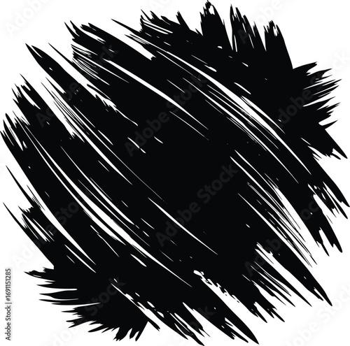 Collection of bold abstract dried ink brush stroke graphics with a grungy textured feel