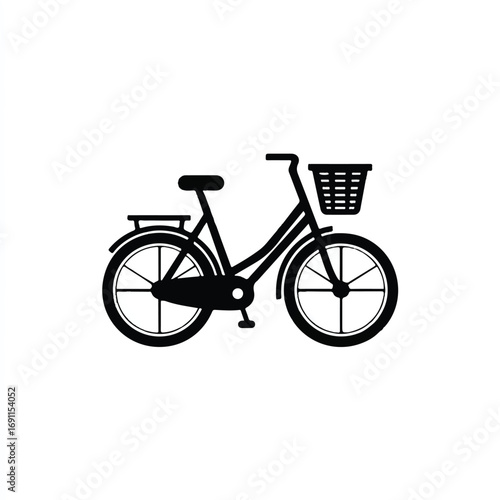 Black and White Bicycle Icon Perfect for Transportation Fitness and Recreation Designs Vector Image