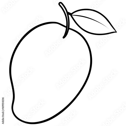 Mango outline vector, a modern mango icon art design, black vector of a mango, simple mango art, a mango isolated
