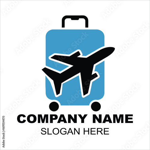 Innovative Airplane and Suitcase Logo Design for Travel Companies