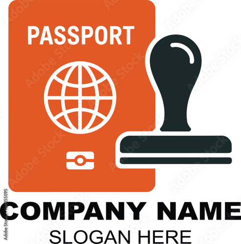 Passport Stamp Icon for Global Travel and Immigration Services