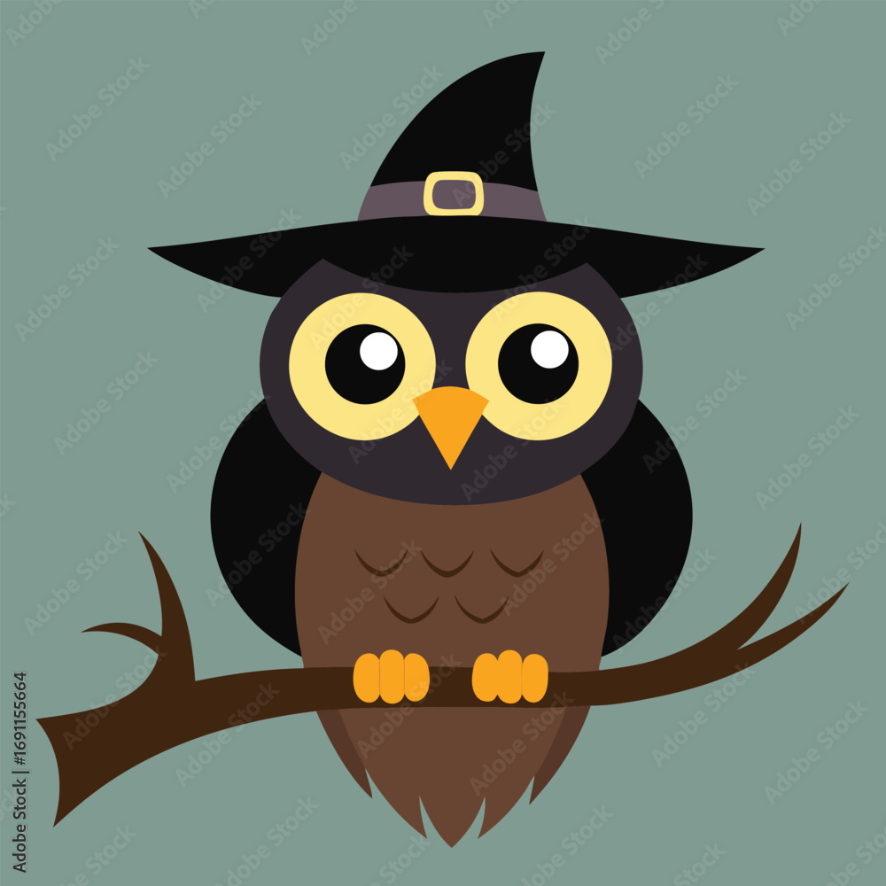 Obraz premium Whimsical Cartoon Owl Illustration with Miniature Ornament Banner or Advertisement Design Featuring Colorful CMYK Elements and Classic Fonts for Creative