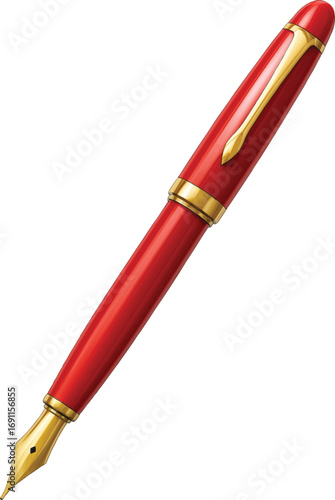 Elegant red fountain pen for premium writing tasks