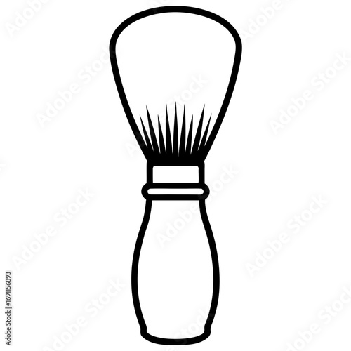 Shaving brush vector, a modern shaving brush icon art design, black vector of a shaving brush outline, simple brush art, a set of shaving brush icons isolated