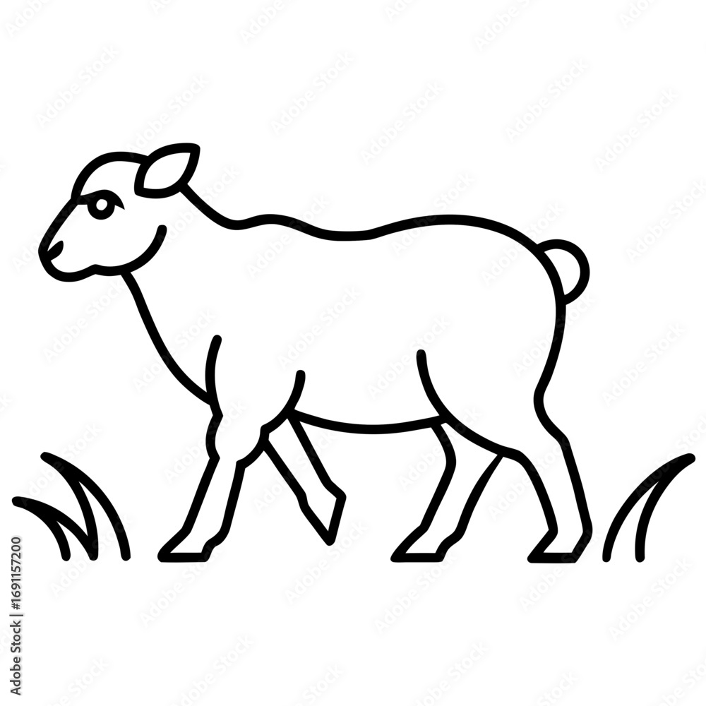 Obraz premium Sheep vector, a modern sheep animal icon art design, black vector of a sheep head outline, simple sheep head art, a set of sheep icons isolated
