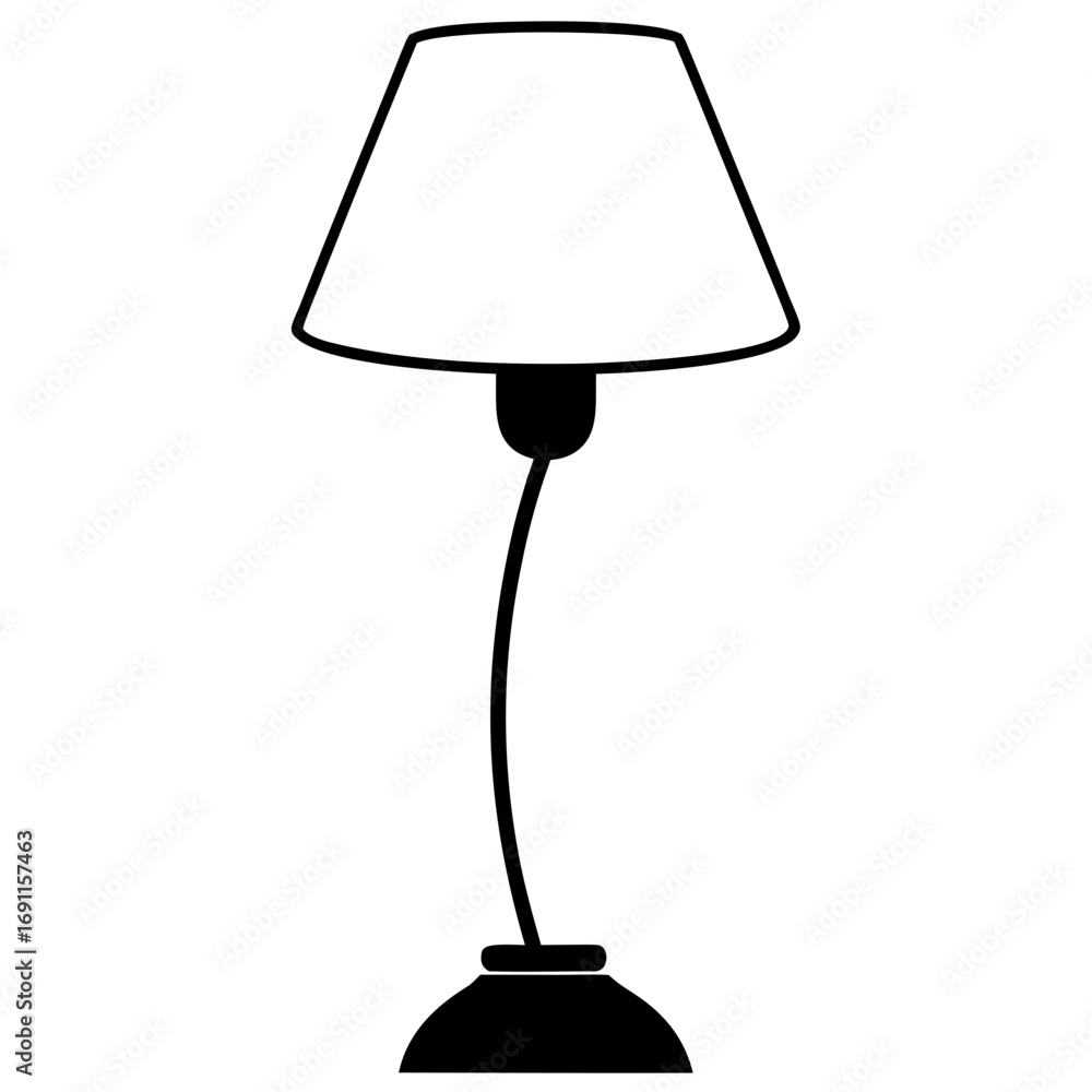 Obraz premium Desk lamp vector, a modern desk lamp icon art design, black vector of a desk lamp outline, simple desk lamp art, a set of desk lamp icons isolated