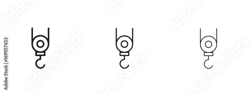 Winch hook icon logo vector template. Simple style icons
