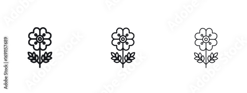 Wild rose icon logo vector template. Simple style icons