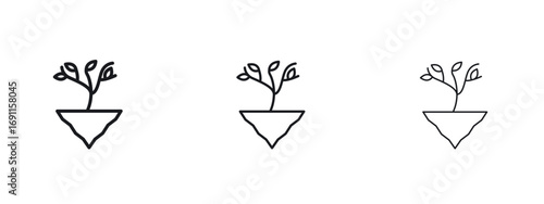 Tree with roots and leaves icon logo vector template. Simple style icons