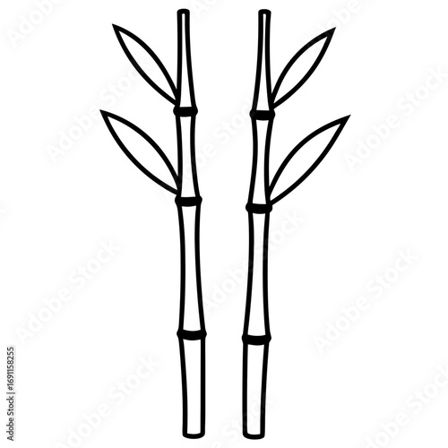 Bamboo tree vector, a modern bamboo leaves art design, black vector of a bamboo leaves outline, simple bamboo leaves art, a set of bamboo leaves isolated