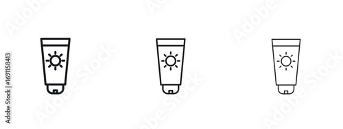 Suntan cream icon logo vector template. Simple style icons