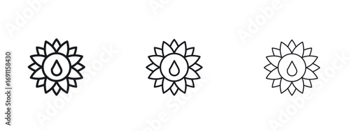 Sunflower oil icon logo vector template. Simple style icons