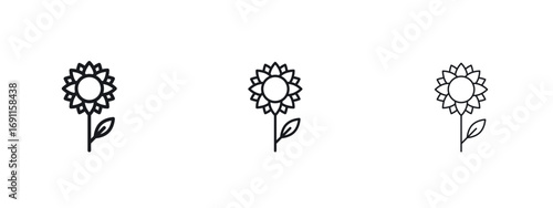 Sunflower icon logo vector template. Simple style icons
