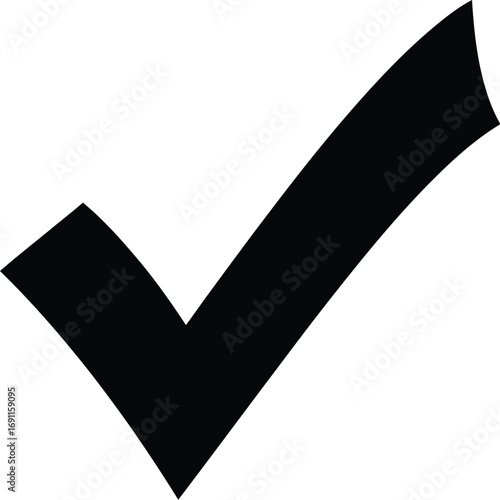 Illustration of a check mark, a symbol of approval, confirmation, validation, verification, agreement, and positive affirmation