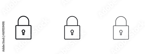 Padlock icon logo vector template. Simple style icons