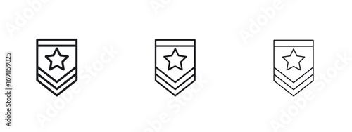 Military rank badge icon logo vector template. Simple style icons
