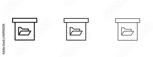 Folder box icon logo vector template. Simple style icons