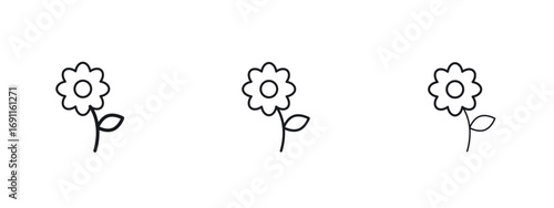 Flower icon logo vector template. Simple style icons