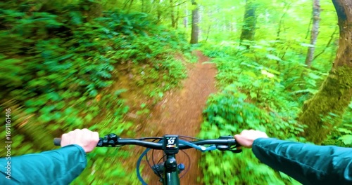 GoPro Mountain Biking Footage on Rugged Forest Singletrack Trail