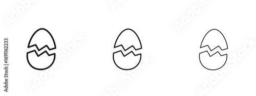Broken egg icon logo vector template. Simple style icons