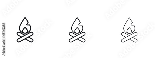 Bonfire icon logo vector template. Simple style icons
