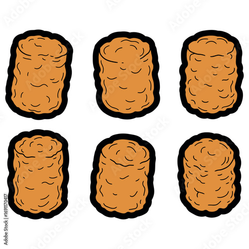 Tater Tot  vector. Tater Tot Vector bundle.  Tater Tot  vector, illustration, lineart bundle 6.eps