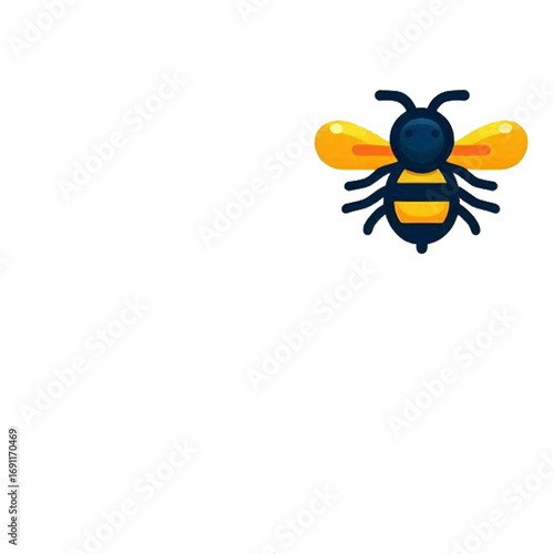 Cute cartoon bees buzzing around, perfect for spring designs and charming nature illustrations