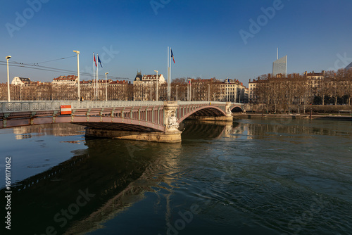 Vászonkép The bridge over the Rhone. Lyon