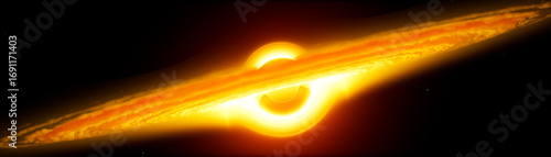 Foto Black Hole Accretion Disk: Matter Spiraling into Event Horizon