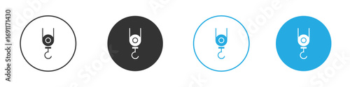 Winch hook icon vector design pack. symbol logo.