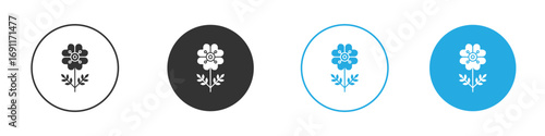 Wild rose icon vector design pack. symbol logo.