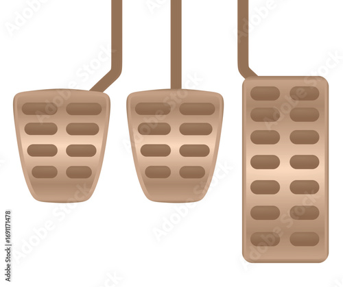 Brown car pedals. vector illustration	