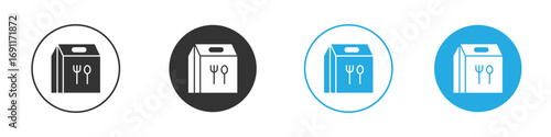 Take away food icon vector design pack. symbol logo.