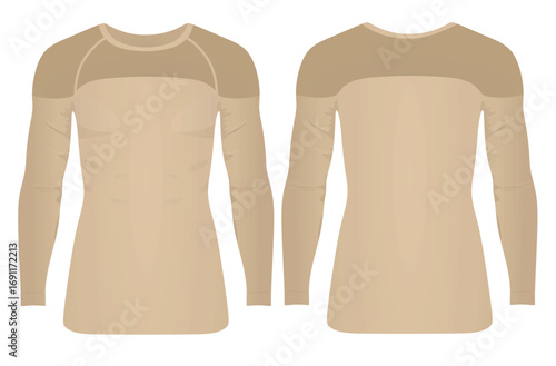 Long sleeve two color t shirt. vector illustration	
