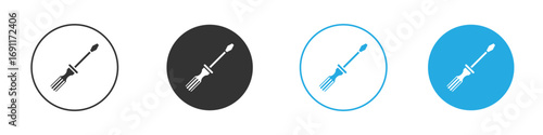 Screwdriver icon vector design pack. symbol logo.