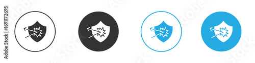 Protection from attack icon vector design pack. symbol logo.